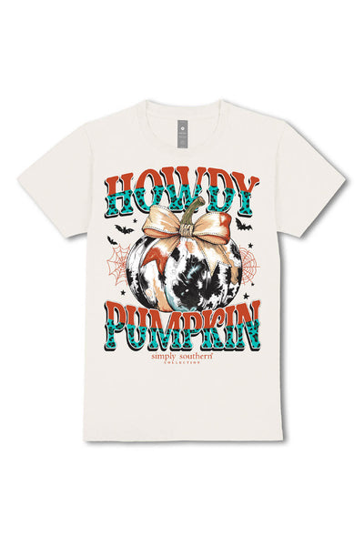 Simply Southern Plus Size Howdy Pumpkin T-Shirt for Women in Linen