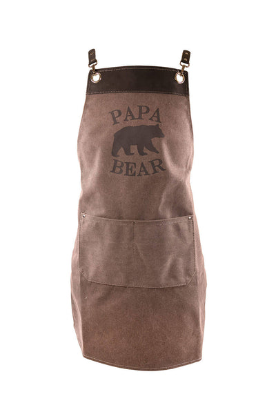 Mens Simply Southern Papa Bear Leather Accent Apron