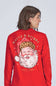 Simply Southern Leopard Hat Santa Long Sleeve T-Shirt for Women in Red