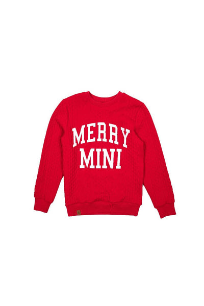 Girls Simply Southern Youth Merry Mini Braid Sweater for Girls in Red