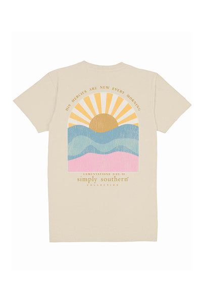 Simply Southern Plus Size New Patch Sunrise T-Shirt for Women in Wisp