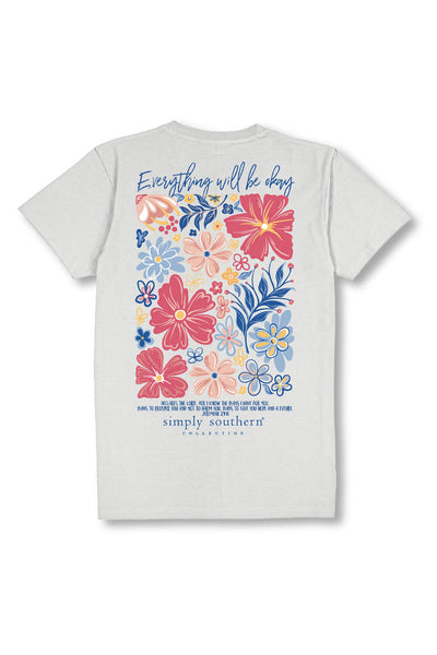 Simply Southern Plus Size Everything Will Be Okay T-shirt for Women in Beige