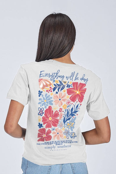 Simply Southern Everything Will Be Okay T-shirt for Women in Beige