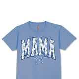 Simply Southern Plus Size Shirt Floral Mama T-Shirt for Women in Blue