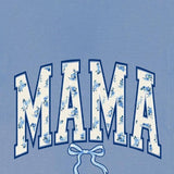 Simply Southern Plus Size Shirt Floral Mama T-Shirt for Women in Blue