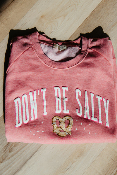 Simply Southern Plus Size Don’t Be Salty Sweatshirt for Women in Pink
