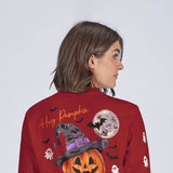 Simply Southern Womens Pumpkin Witch Hat Long Sleeve T-Shirt for Women in Red