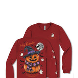 Simply Southern Womens Pumpkin Witch Hat Long Sleeve T-Shirt for Women in Red