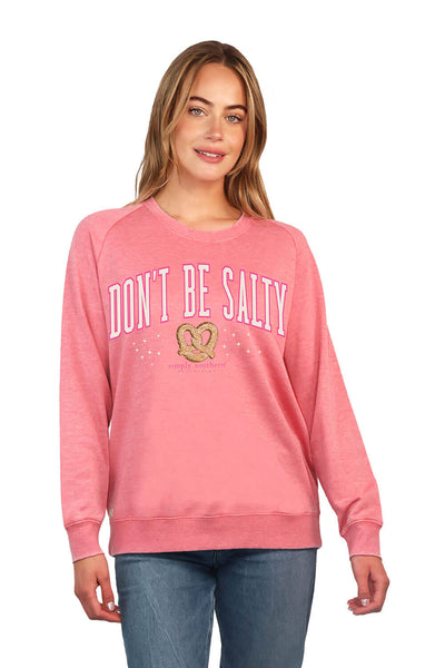 Simply Southern Pullover Don’t Be Salty Sweatshirt for Women in Pink