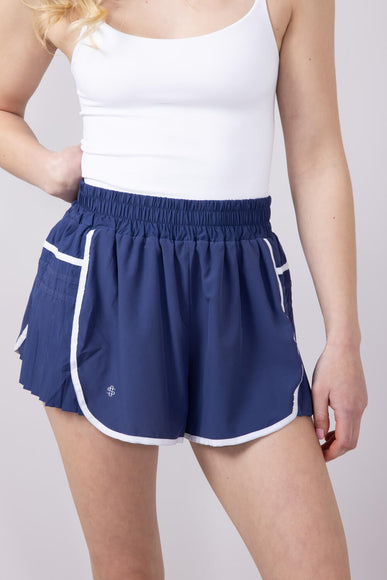 Womens Simply Southern Side Pleated Shorts for Women in Cobalt Blue