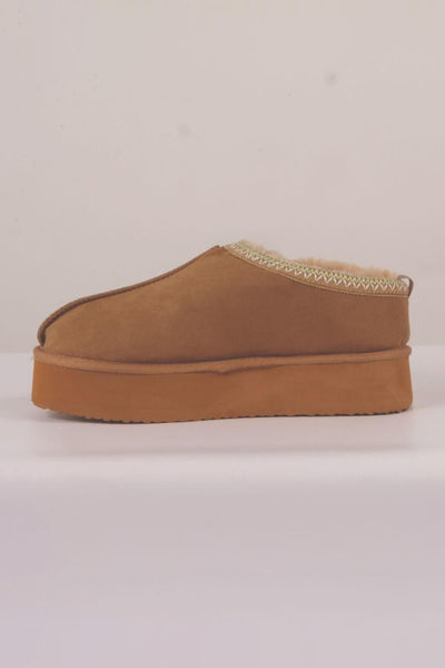Simply Southern Open Platform Slippers for Women in Light Brown