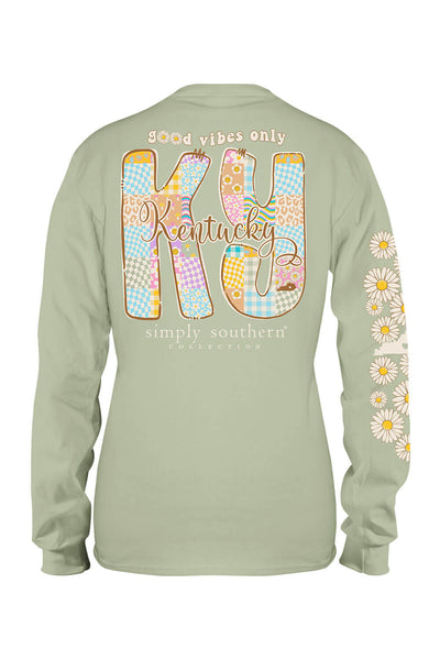 Simply Southern Long Sleeve Kentucky T-Shirt for Women in Sage