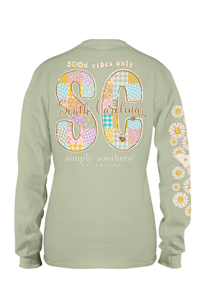 Simply Southern Plus Size Long Sleeve South Carolina T-Shirt for Women in Sage