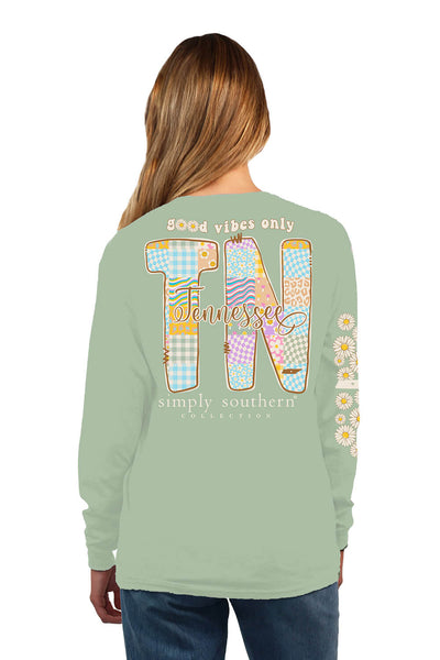 Simply Southern Long Sleeve Tennessee T-Shirt for Women in Sage