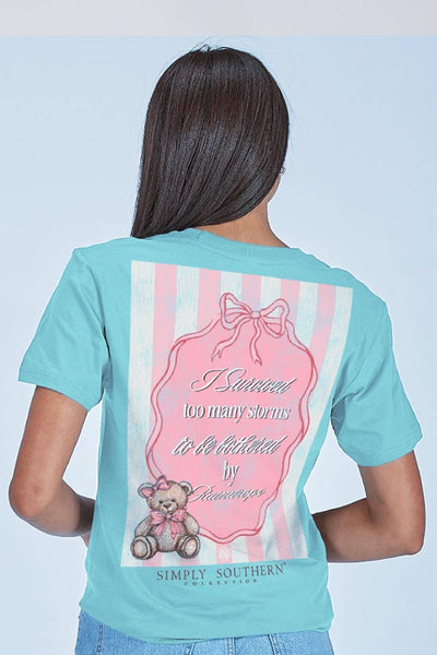 Simply Southern I Survived Storms T-Shirt for Women in Washed Blue