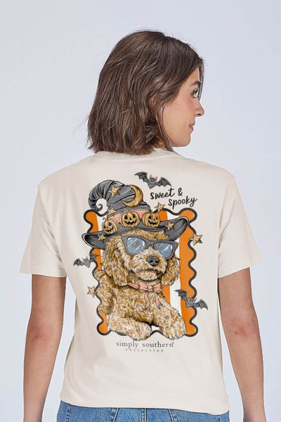 Simply Southern Womens Sweet & Spooky T-Shirt for Women in Whisper White