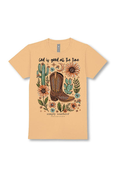 Simply Southern God Is Good T-Shirt for Women in Bisque Cream