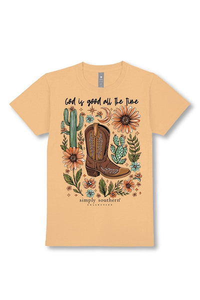 Simply Southern Plus Size God Is Good T-Shirt for Women in Bisque Cream