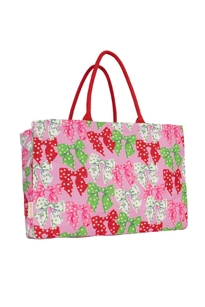 Simply Southern Holiday Polka Dot Bows Seaside Tote