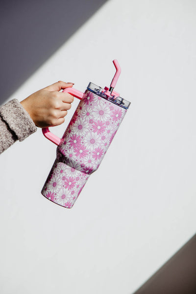 Simply Southern 40oz Tumbler in Pink Flower