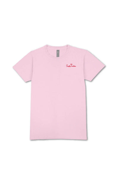 Simply Southern Youth Cow Logo T-Shirt for Girls in Light Pink