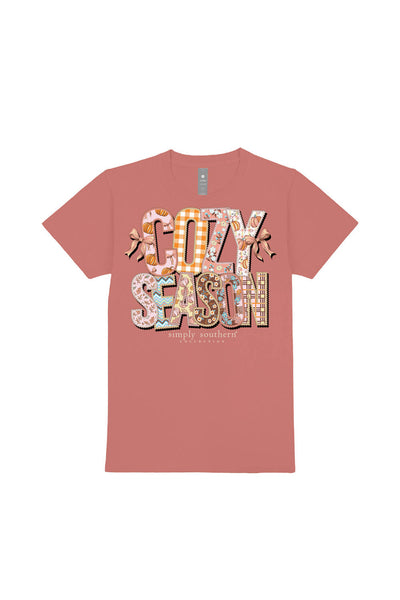 Simply Southern Youth Cozy Season T-shirt for Girls in Maple