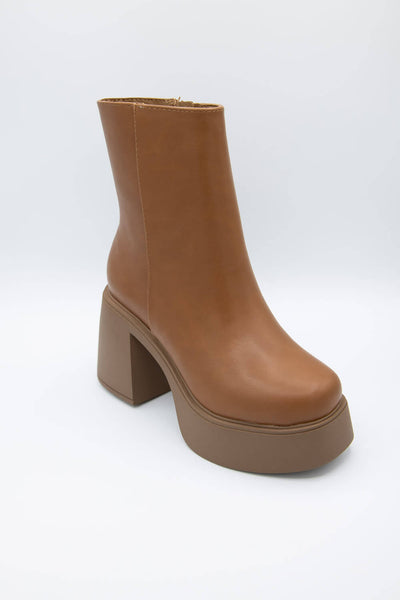 Soda Shoes Oarsman Platform Booties for Women in Brown