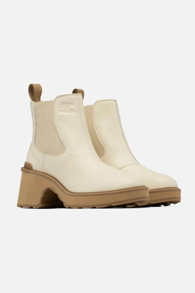 Sorel Hi-Line Heel Chelsea Booties for Women in Ceramic White
