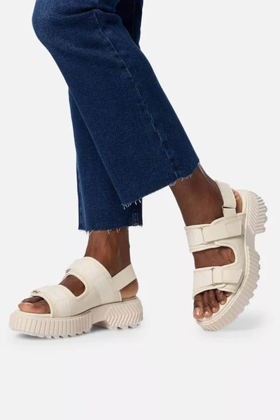 Sorel Ona Ave Multistrap Mid Sandals for Women in Chalk