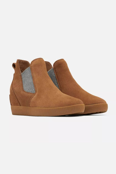 Sorel Out N About Slip-On Wedge Booties for Women in Velvet Tan
