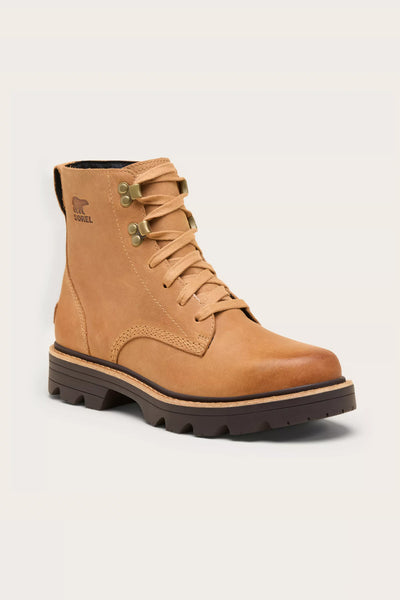 Sorel Revel Waterproof Lace Boots for Women in Tawny Buff Blackened Brown
