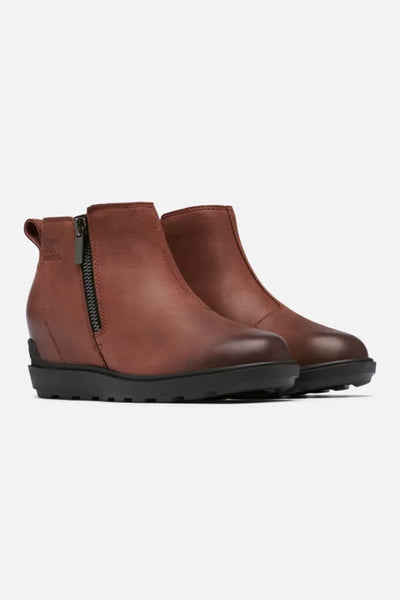 Sorel Evie Zip Wedge Booties for Women in Spice Brown