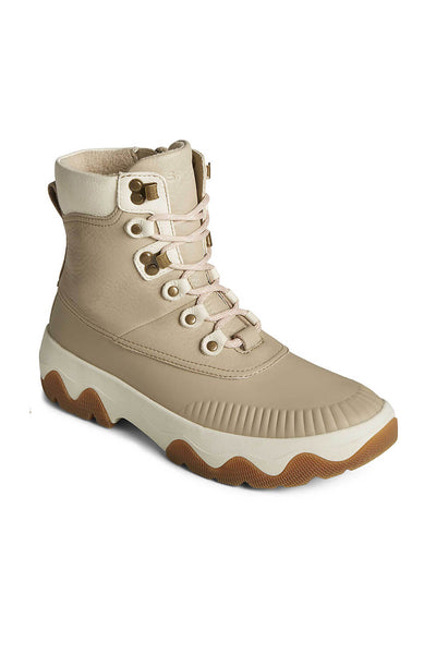 Sperry Acadia Leather Boots for Women in Off White