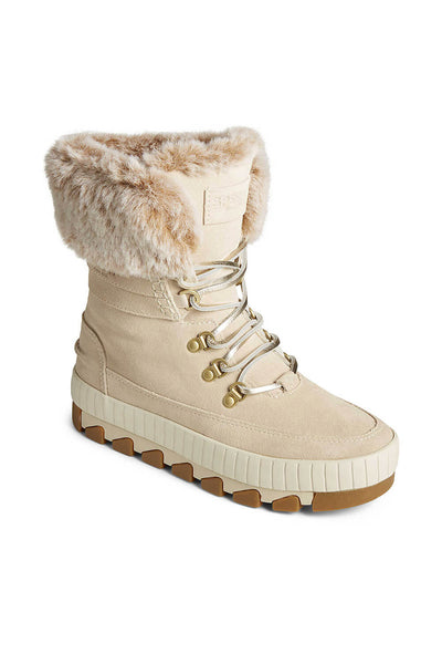 Sperry Torrent Winter Lace Up Boots for Women in Ivory