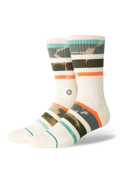 Stance Brong Crew Socks for Men in Vintage White