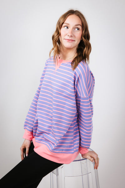 Sweet　s stripe-french-terry-relaxed-