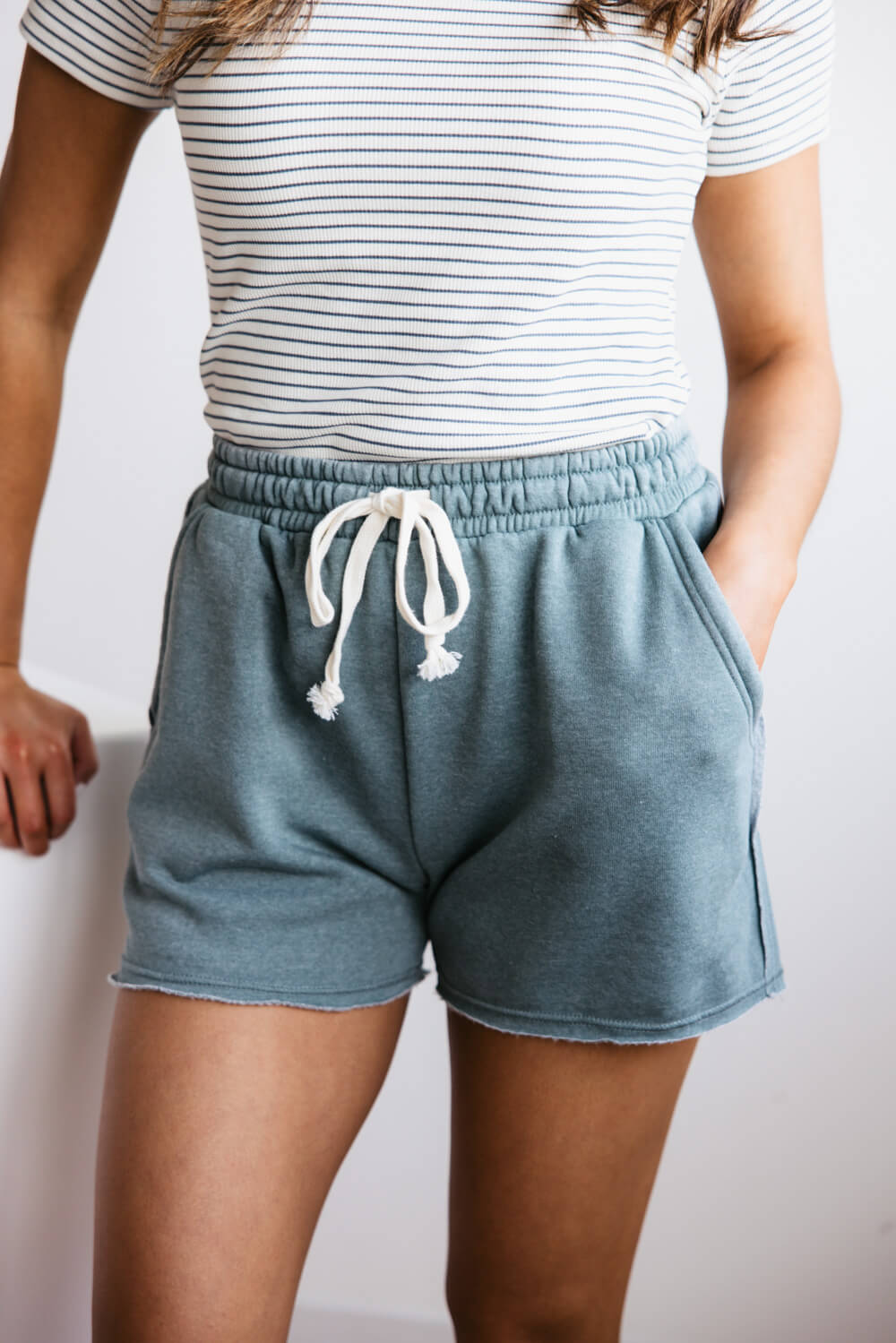 Super Soft Lounge Shorts for Women in Grey Green | DZ24C274