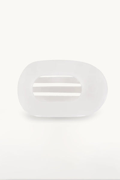Teleties Large Flat Round Clip in White