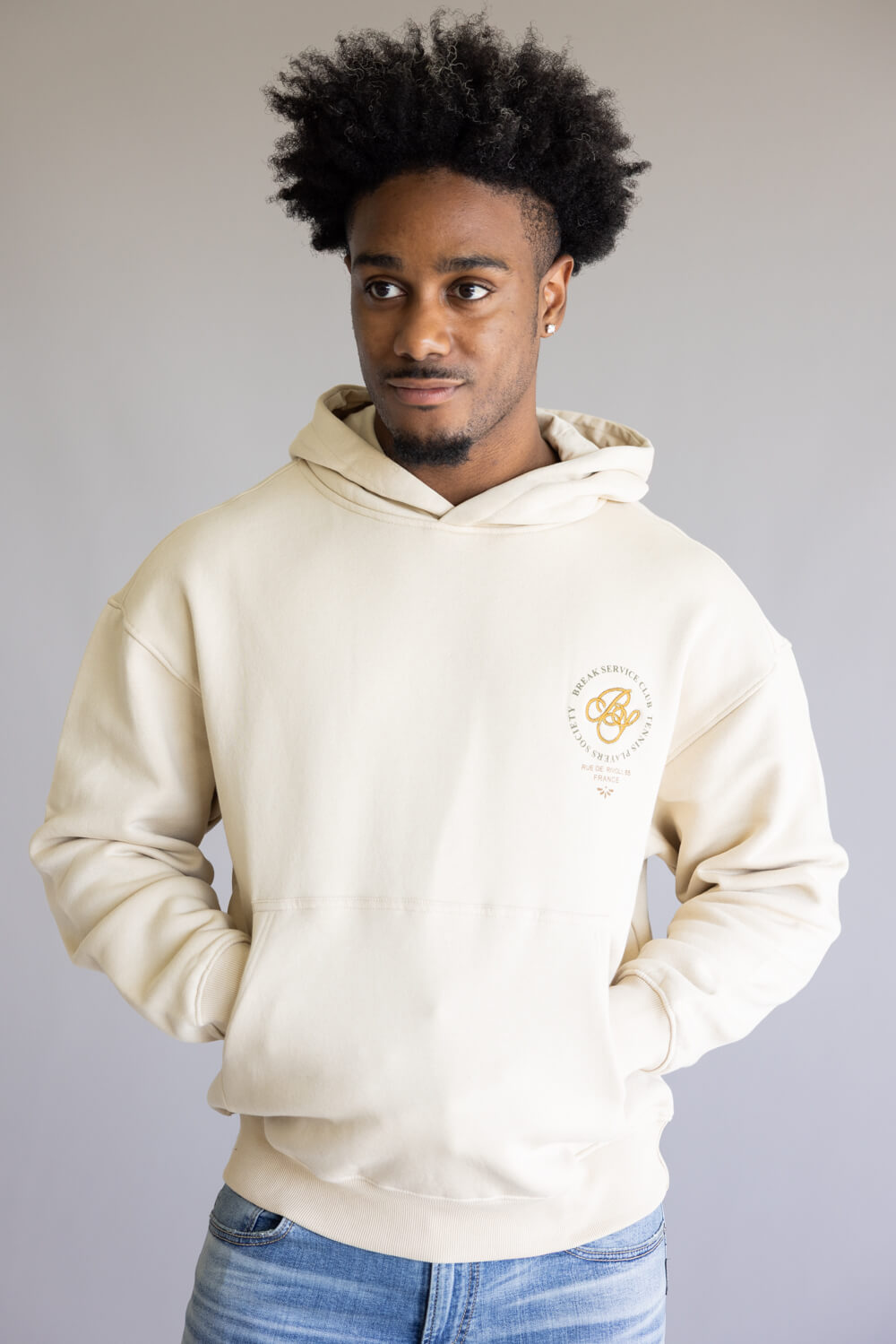 Denim & Flower Tennis Club Hoodie for Men in Sand | CSWS-C548 – Glik's