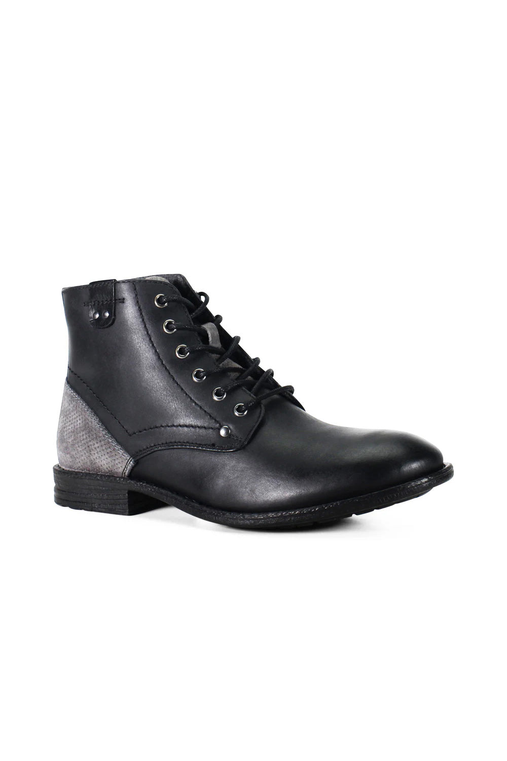 knee length dresses for ladies Testosterone Fight Song Lace Up Boots for Men in Black | T93450-BLACK