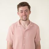 Textured Button Up Shirt for Men in Mauve