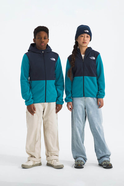 The North Face Youth Glacier Full Zip Hoodie in Dusk Blue