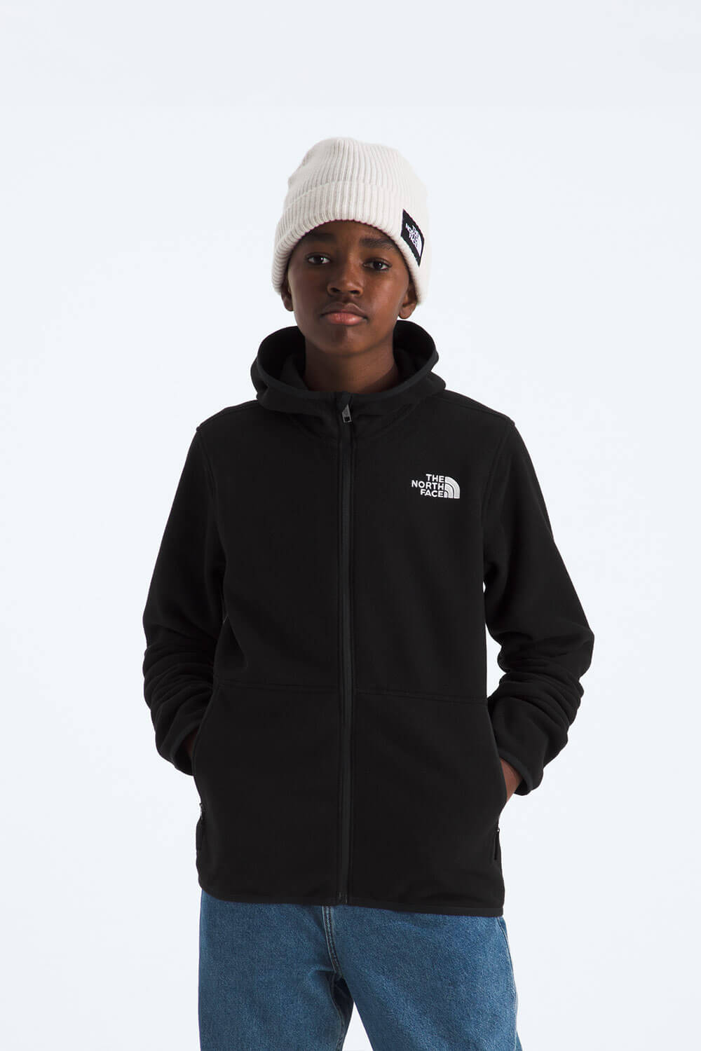 The North Face Youth Glacier Full Zip Jacket in Black | NF0A8CVF