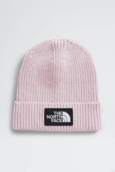 The North Face Youth Logo Cuffed Beanie in Pale Blossom