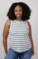 Thread & Supply Euclid Striped Tank Top for Women in White & Sky Blue