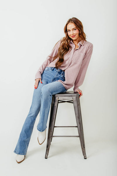 Thread & Supply Lewis Button Up Shirt for Women in Blush Pink