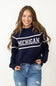 Thread & Supply Michigan Varsity Lettering Sweater for Women in Navy