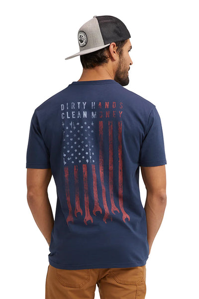 Troll Co Dirty Hands Clean Money Flagship T-Shirt for Men in Navy