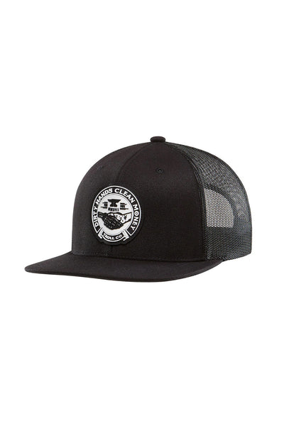 Troll Co. Haggler Flat Brim Trucker Hat for Men in Black | TC0522-BLACK