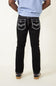 True Luck Wolf Bootcut Jeans for Men in Black